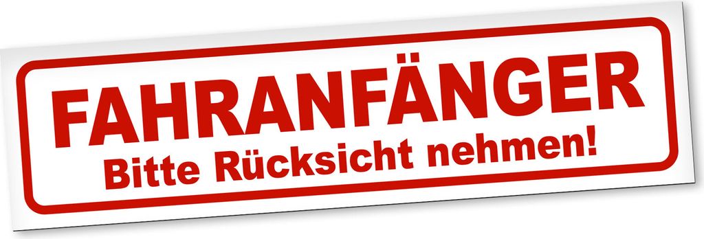 PantherPixel Fahranfänger Magnetschild Auto Bitte Rücksicht Nehmen Magnetfolie Geschenkidee 60 x 16 cm REFLEKTIEREND