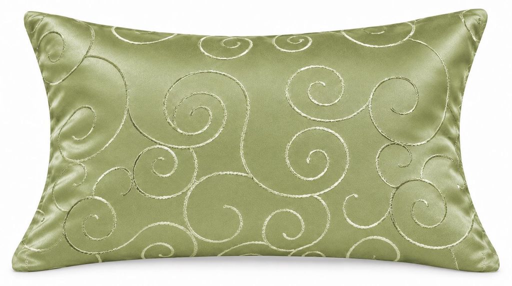 Kissenbezug 30x50 cm lindgrün Damast Circle Deko Produktbild 
