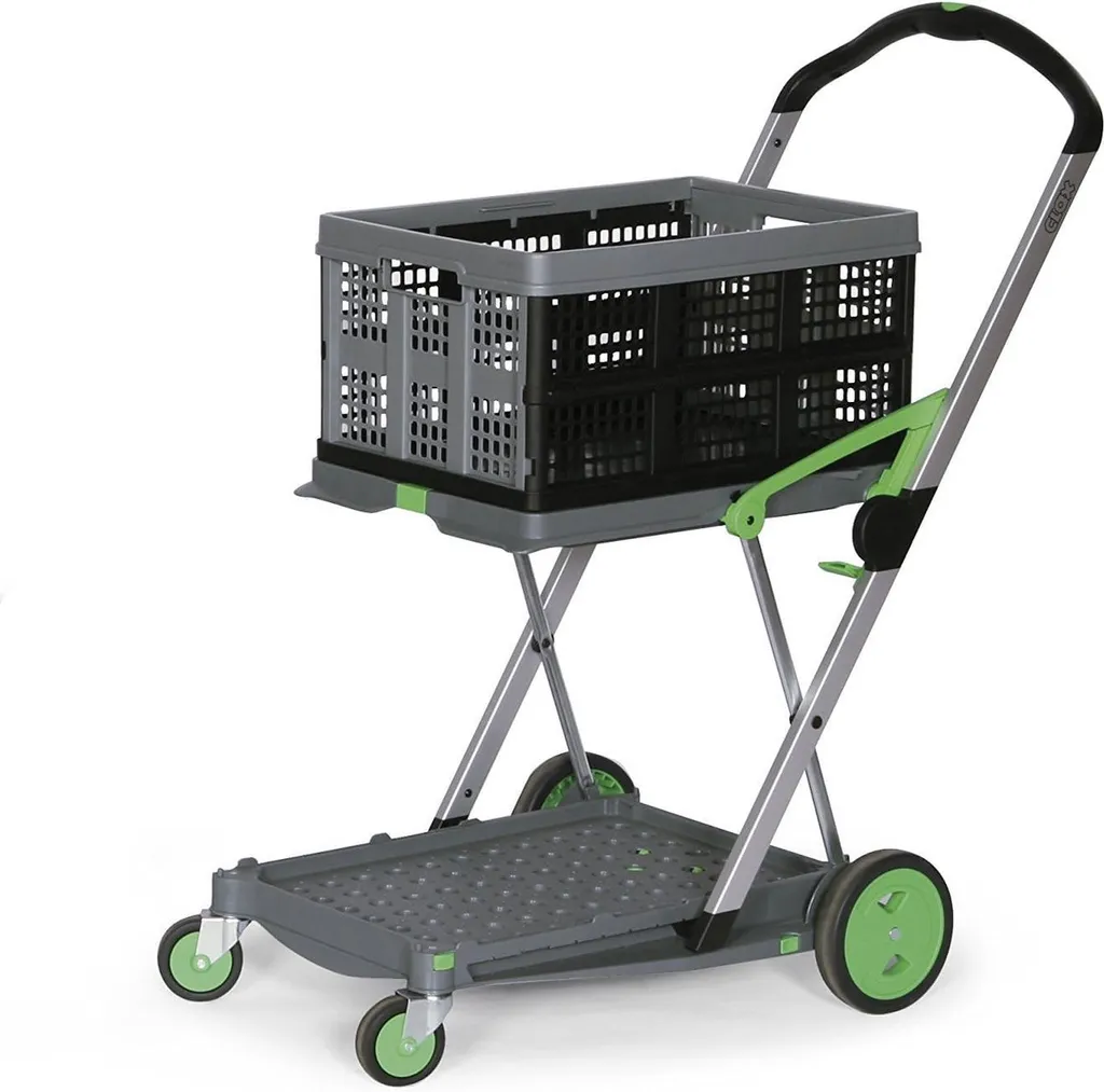 Chariot de préparation de commandes pliable avec bac robuste et léger