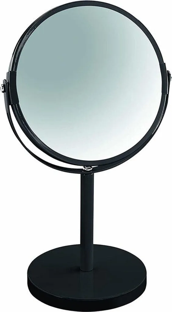 Miroir cosmétique noir grossissant x2 double face diamètre 17 cm