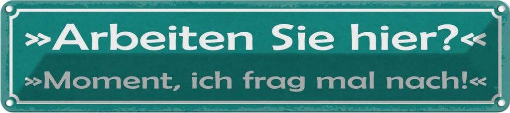 vianmo Blechschild 10x46 cm Arbeiten Sie Hier? Moment ich Spruch Zitat