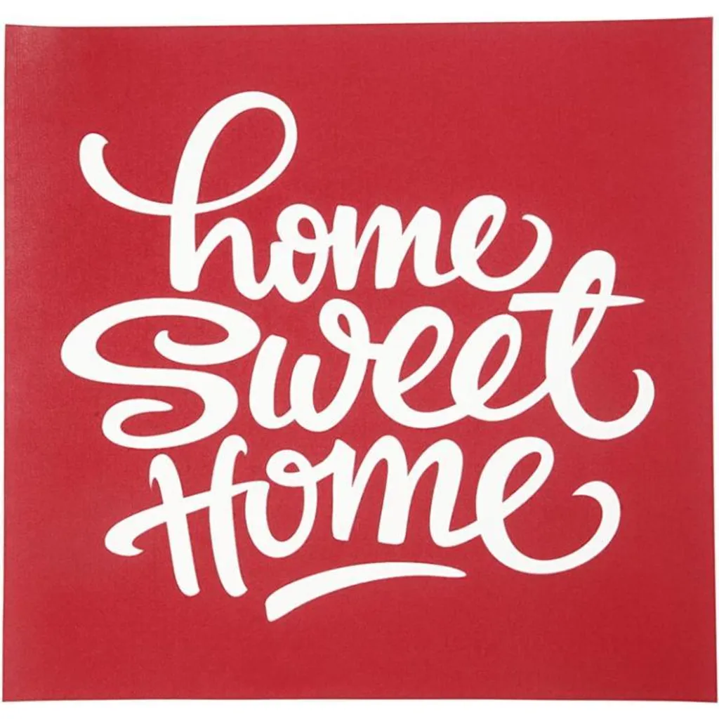 Décoration textile DIY : pochoir sérigraphie Home Sweet Home 20 x 22 cm