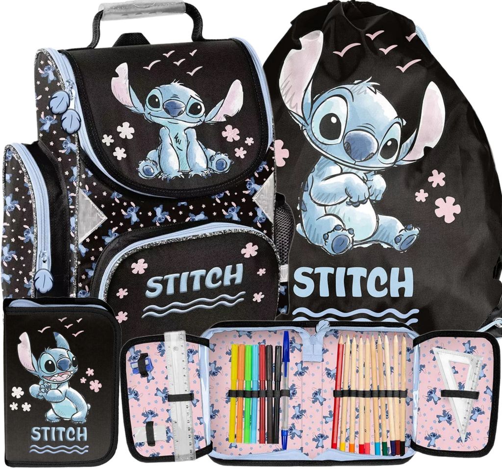 Ensemble 3 pièces Lilo et Stitch : sac à dos, trousse, sac Image du produit 