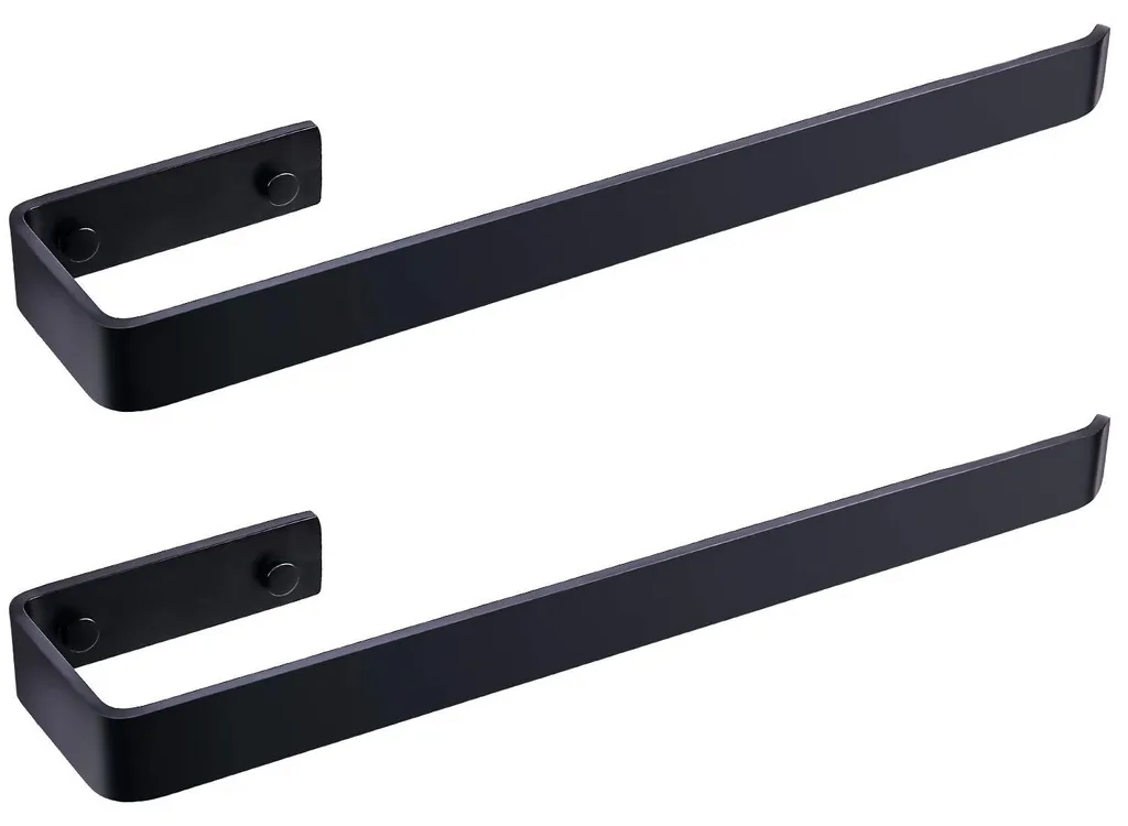 Porte-serviettes Anti-Rouille Noir Mat, Solution de Séchage Inox Lot de 2