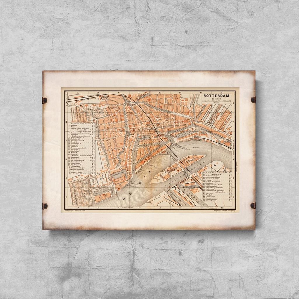 Poster - Canvas - Leinwand - 59,4 cm x 42 cm - Alte Karte Produktbild 