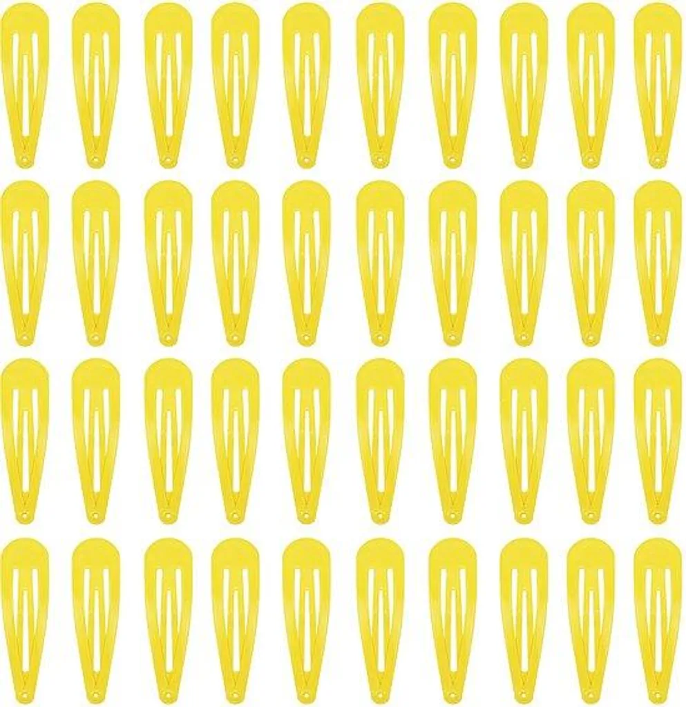 Pinces cheveux métal jaune 5,1 cm antidérapantes - Pack de 40 accessoires