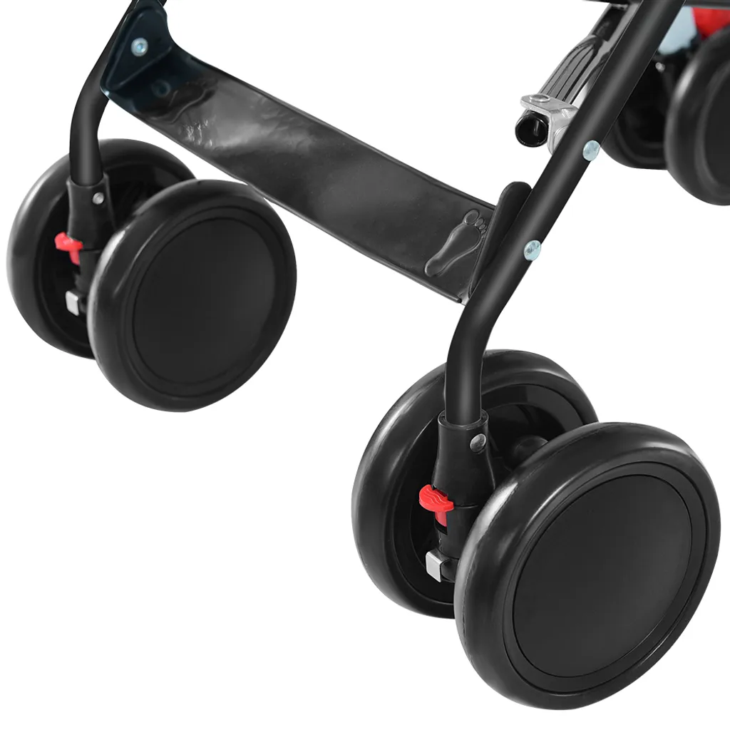 Poussette canne pliable Noir avec moustiquaire de protection intégrée - 4