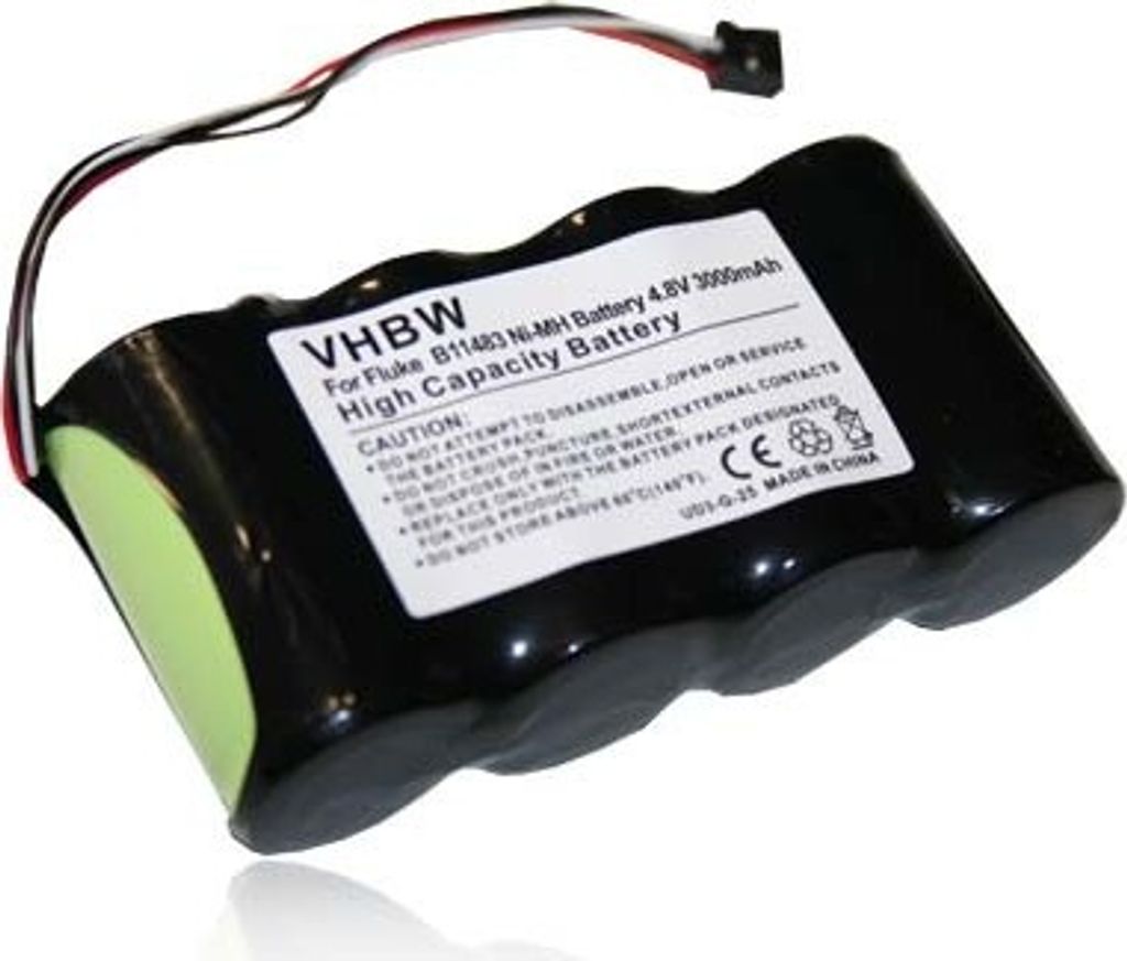 vhbw Akku kompatibel mit Fluke Scopemeter 123s Firmware below V2.0, 123 Firmware below V2.0 Messgerät (3000 mAh, 4,8 V, NiMH)