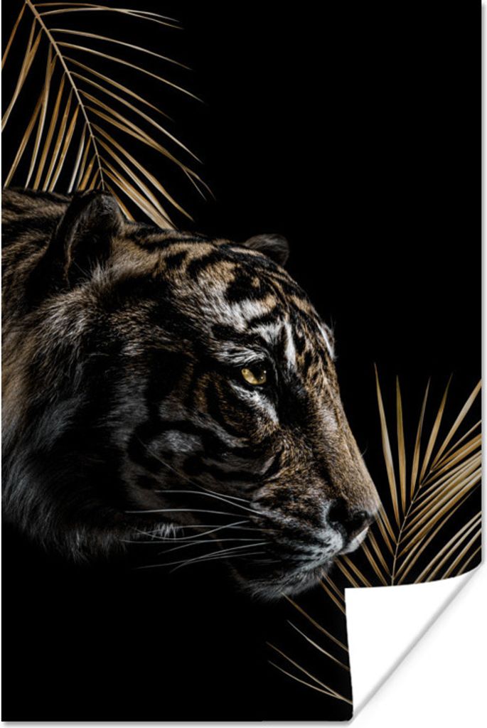 MuchoWow Poster Tiger - Seitenansicht - Pflanzen 20x30 cm - Papierdruck