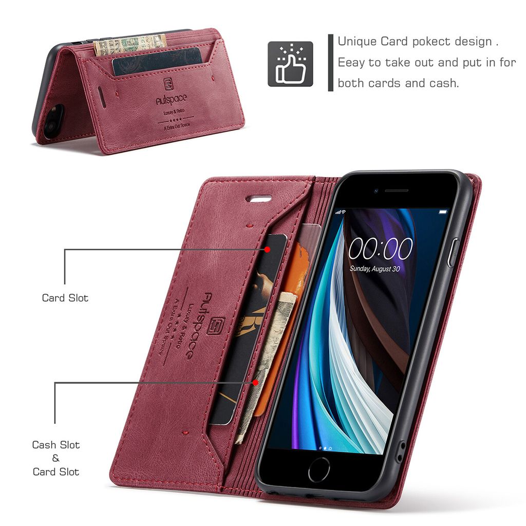 Keallce Brieftaschen-Hülle Für Phone 16 Pro – Flip-Leder Mit Kartenfächern, Ringhalter & Standfunktion, Rot
