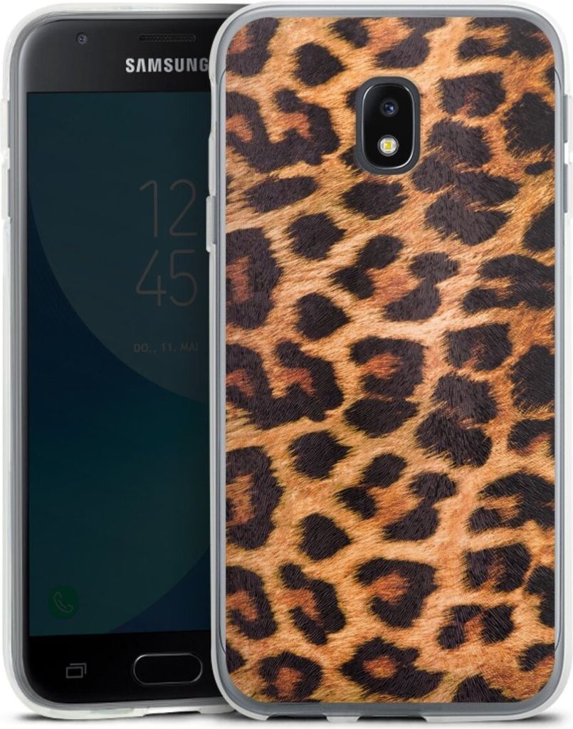 DeinDesign Handyhülle für Samsung Galaxy J3 Duos (2017) Silikon Hülle Case Smartphone Schutzhülle Animalprint Fell Leopard