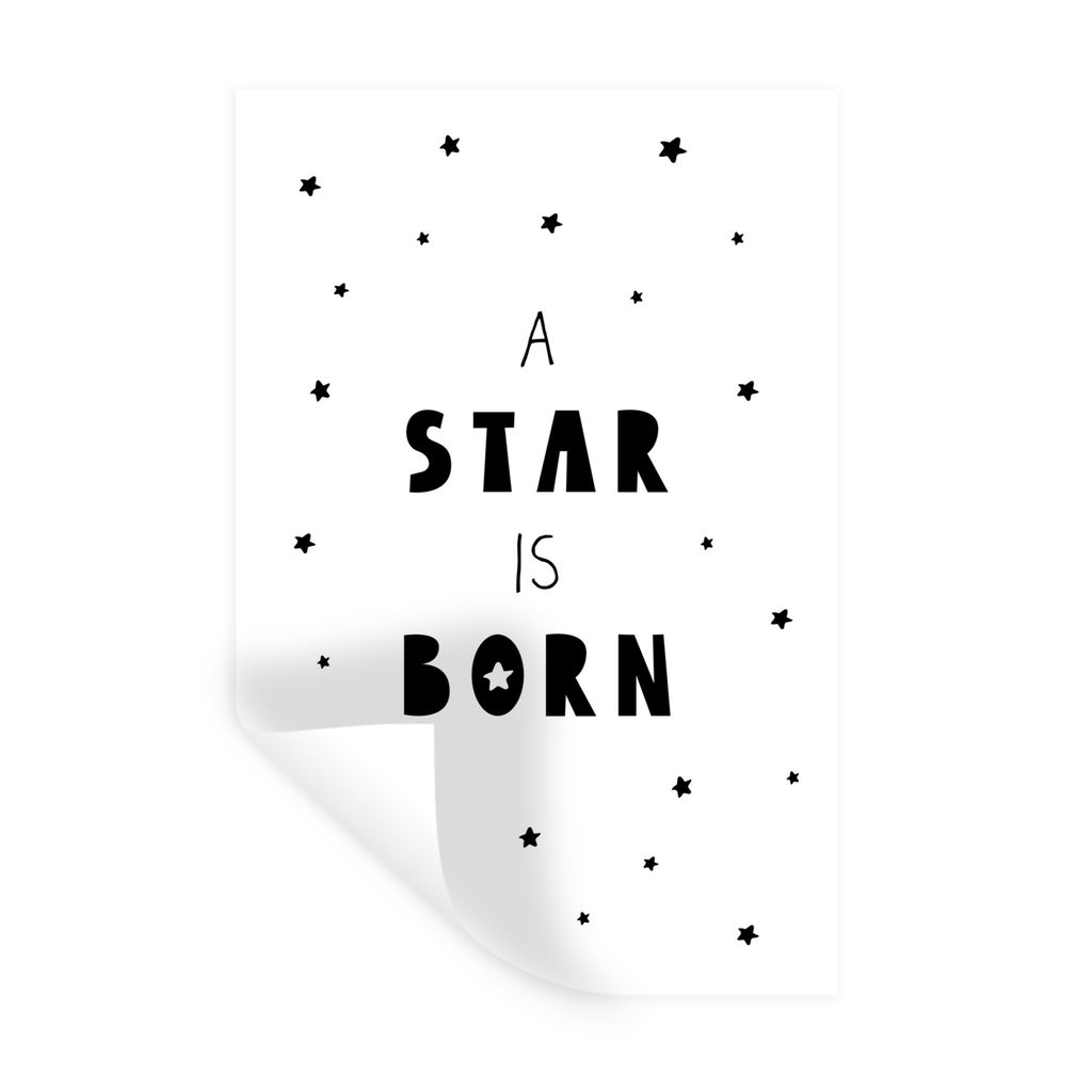 MuchoWow Wandtattoo Wandsticker Wandaufkleber Zitate - Ein Stern ist geboren - Baby - Kinder - Sprichwörter 40x60 cm Selbstklebend und Repositio...
