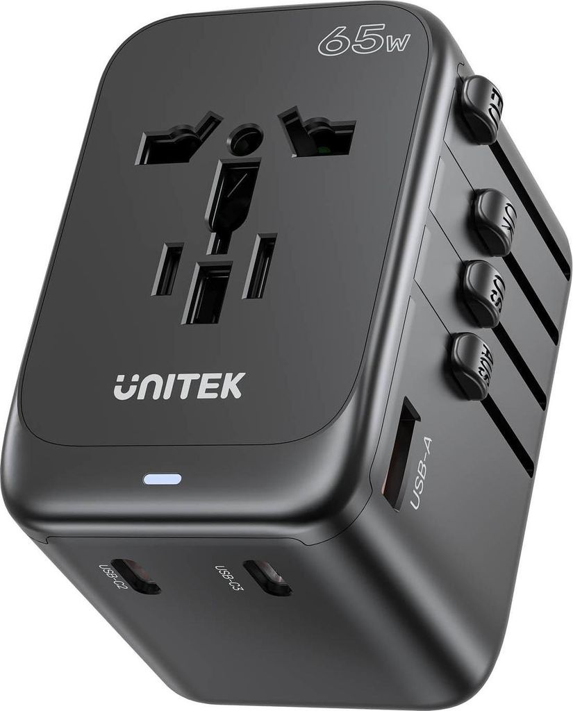 Chargeur secteur - Adaptateur de voyage universel Unitek 65 Image du produit 