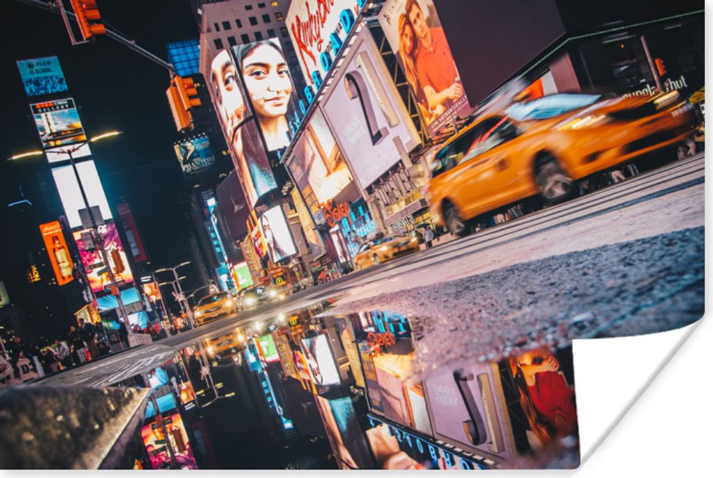MuchoWow Poster New York - Wasser - Werbeschild 30x20 cm - Plakate - Print