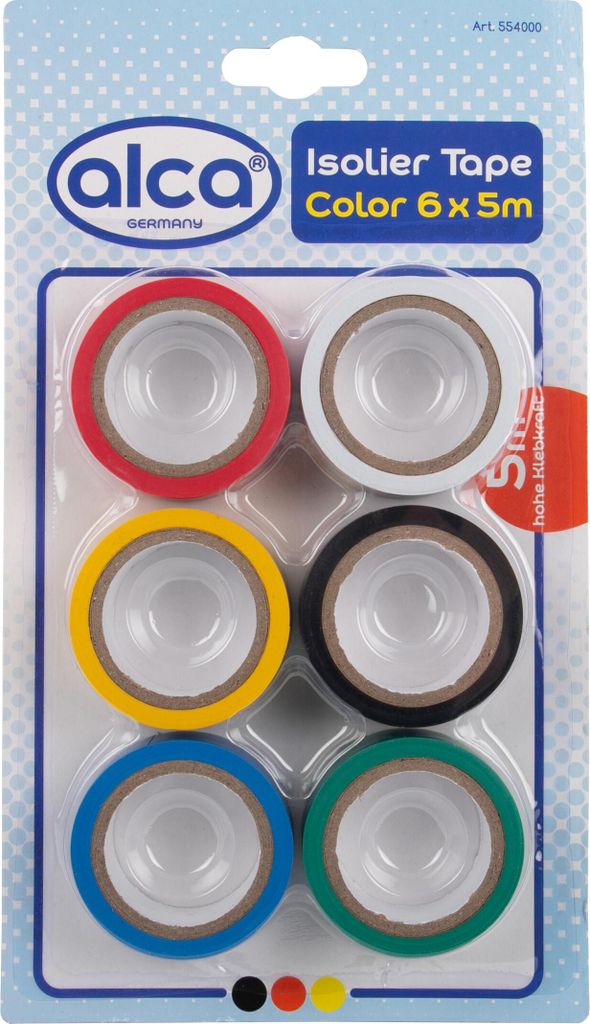 alca® Isolierband farbig sortiert Markierungsband 6 Rollen Produktbild 