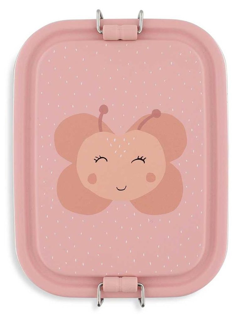 Trixie Brotdose Lunchbox für Kinder - Mrs. Butterfly - Edelstahl - rosa Schmetterling