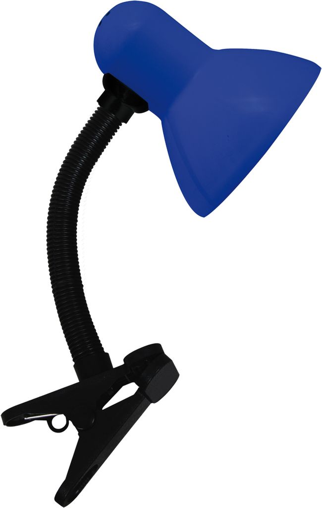 Tischlampe Kinderzimmer Metall E27 Flexarm 30,5 cm hoch Klemmleuchte Schwarz Blau Tischleuchte