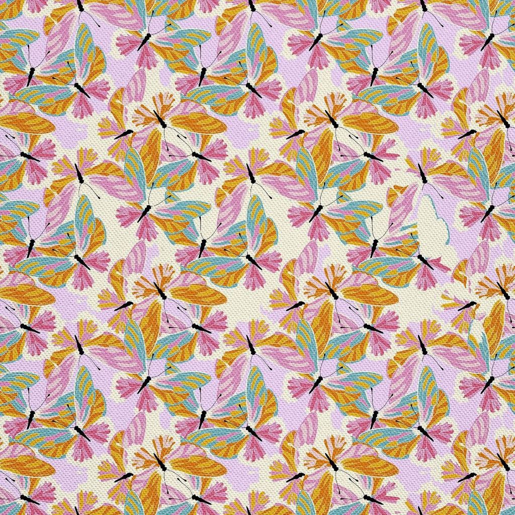 OUTDOOR DEKOSTOFFE OXFORD - Motiv bunte, helle Schmetterlinge I DX729