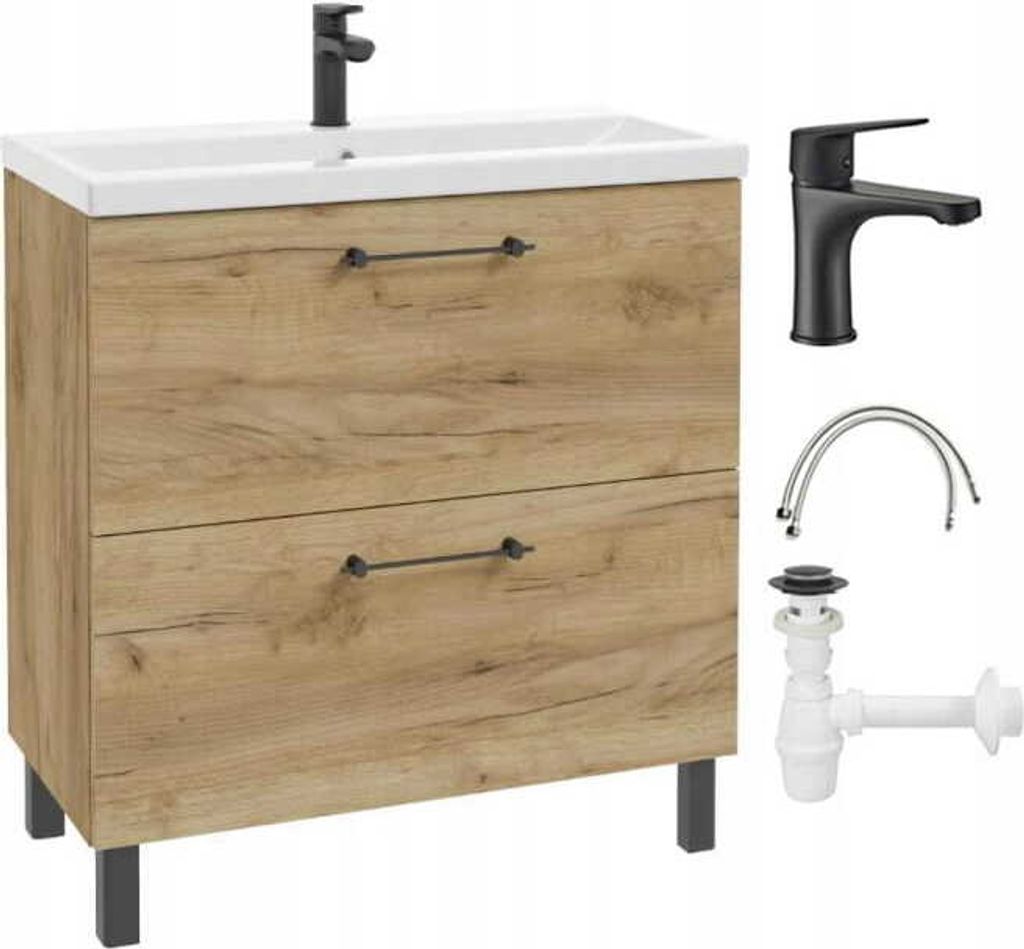 DomoDomo Waschbeckenunterschrank 80x80 cm mit waschbecken – Produktbild 