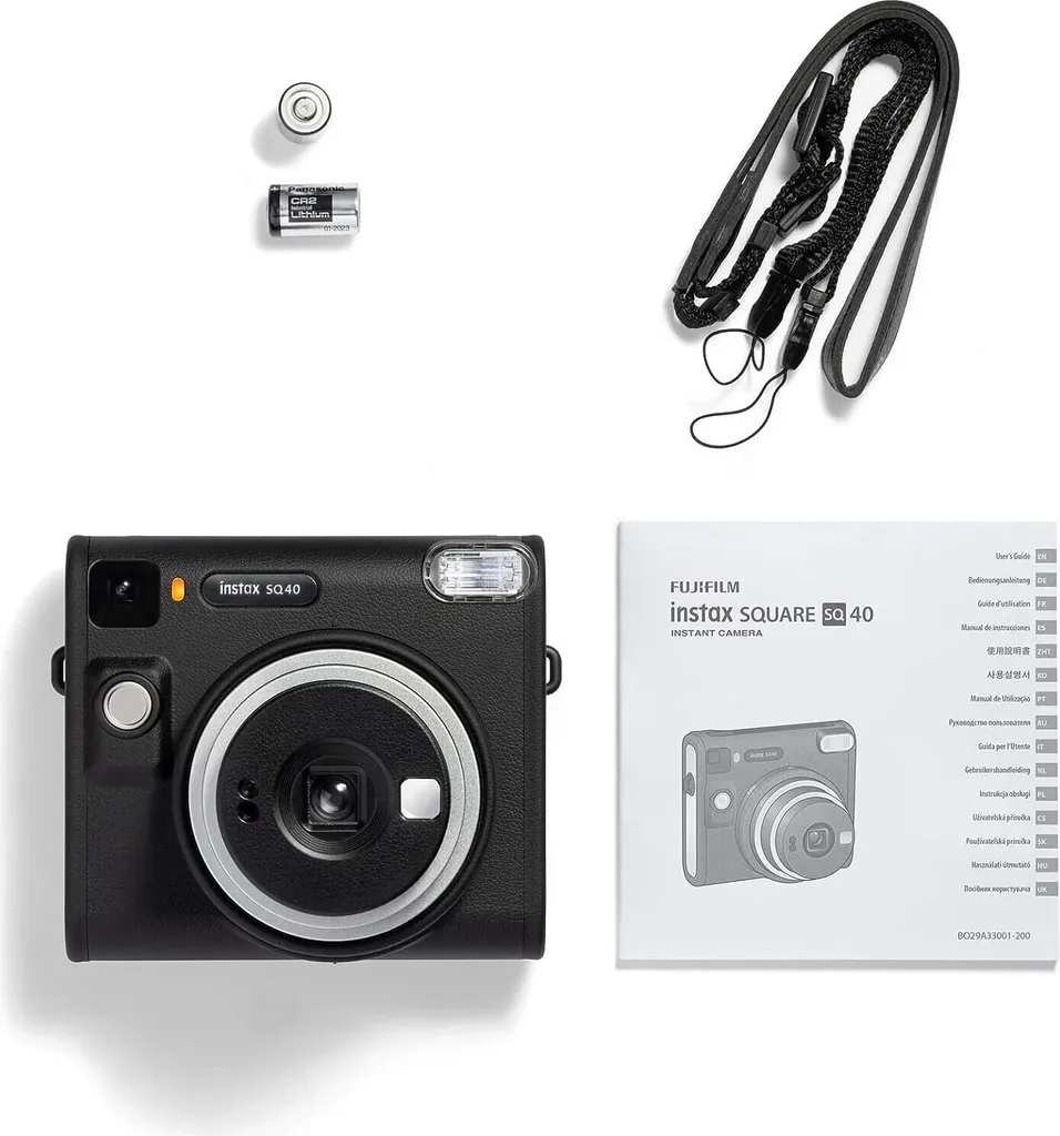 Fujifilm Instax Square SQ40 Noir - Idéal pour Mariages et Soirées Fun