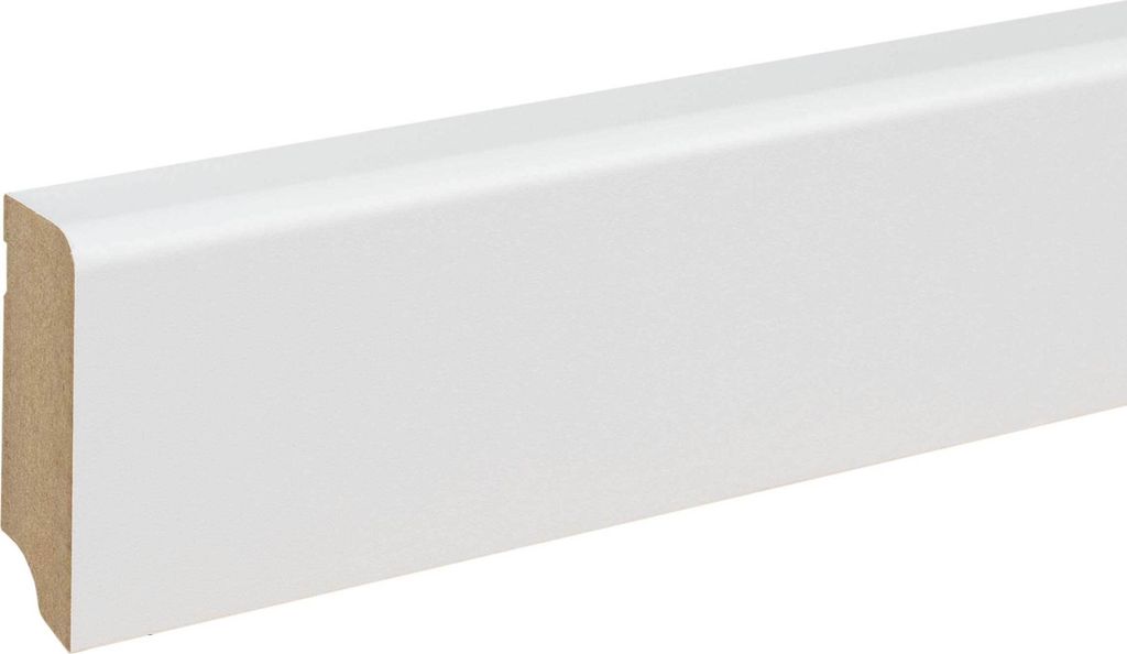 Sockelleiste MDF 19 x 58 x 2400 mm Weiß zum Kleben, Clipsen, Schrauben & Nageln MDF-Kern foliert Fußleiste by PROVISTON 24 Meter | 10 Stück