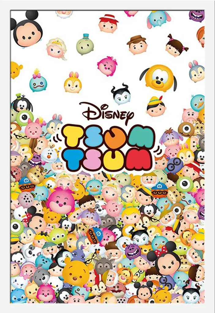 Décoration murale chambre enfant Disney Tsum Tsum poster cadre blanc