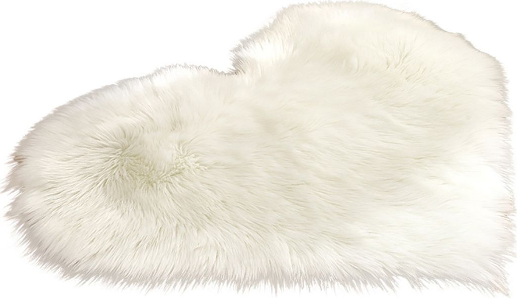 Flauschige Liebe Herzform Plüsch Teppich Anti-Rutsch Teppichtür Matte Home Nacht Bett Nachbildung-Weiß ,Größen:40*50