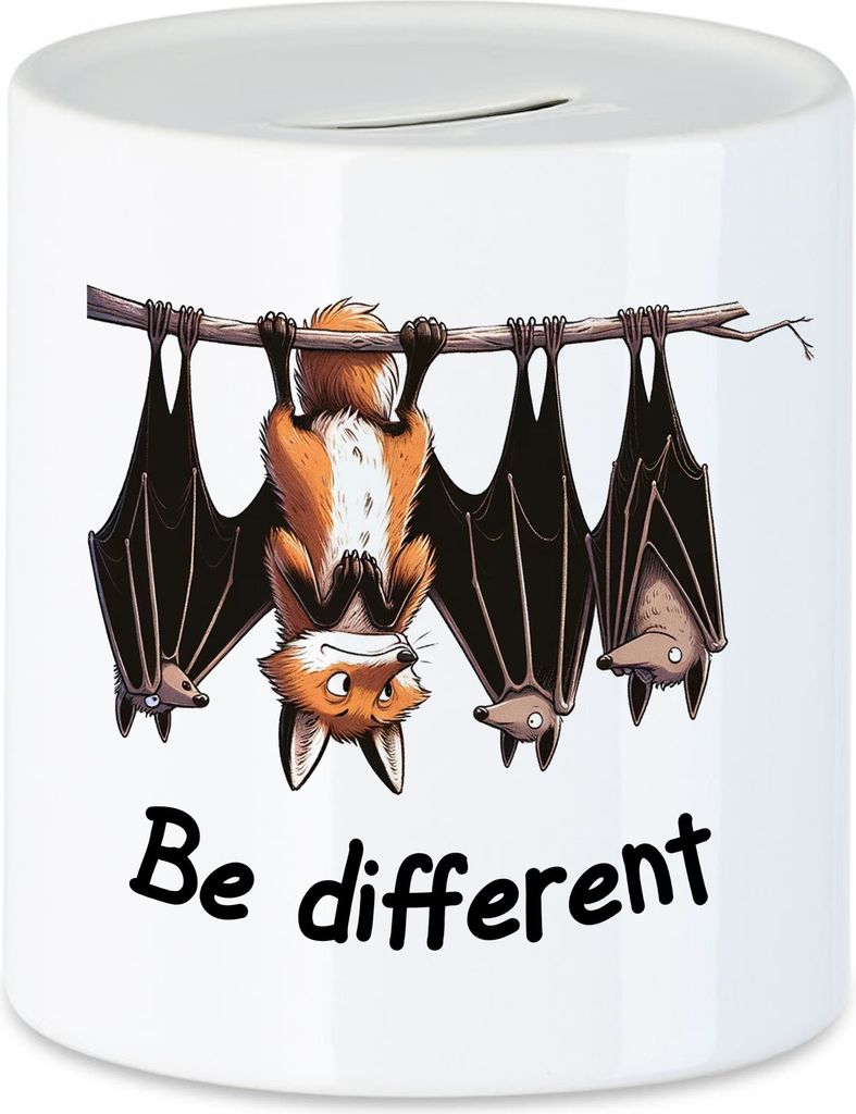 Be different Fuchs zwischen Fledermäusen Spardose - Produktbild 