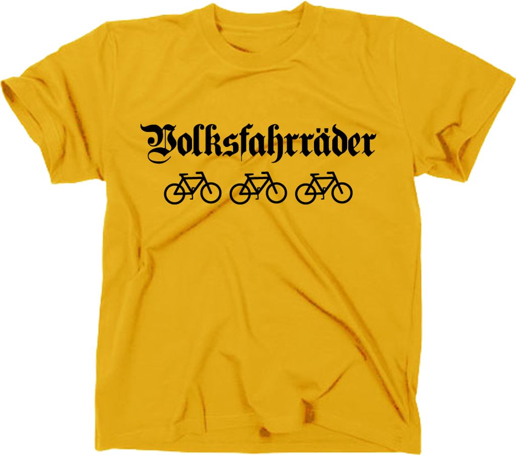 Styletex23 T-Shirt Volksfahrräder Fun Sprüche, gelb, M