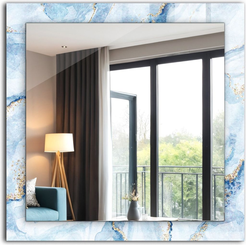 Bedruckter Spiegel - Wandspiegel - Dekorativer - Modern - 60x60 cm - Abstraktes Marmormuster