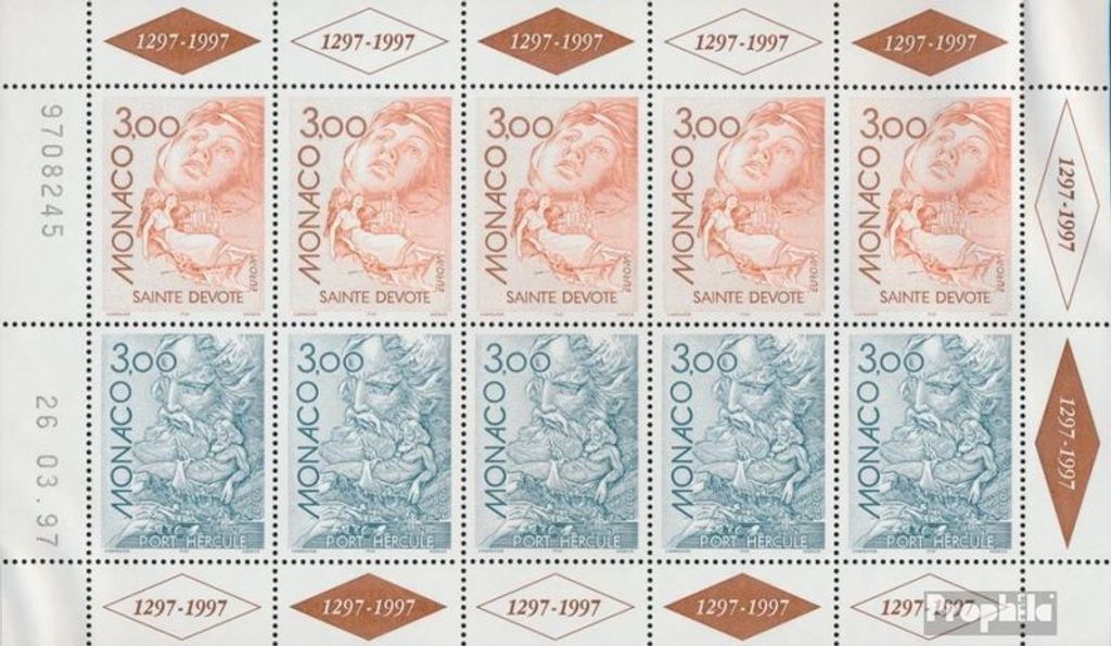 Briefmarken Monaco 1997 Mi 2355-2356 Kleinbogen Produktbild 