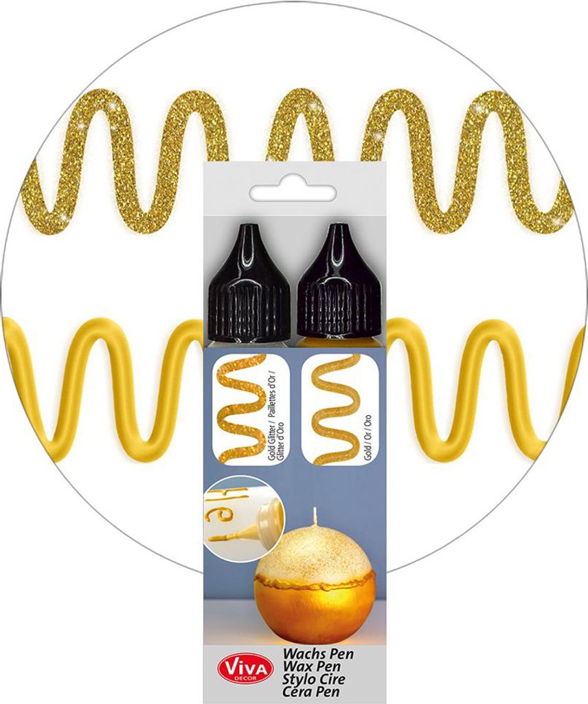 ViVA DECOR Candle Wachs Pen 28 ml 2er Set gold