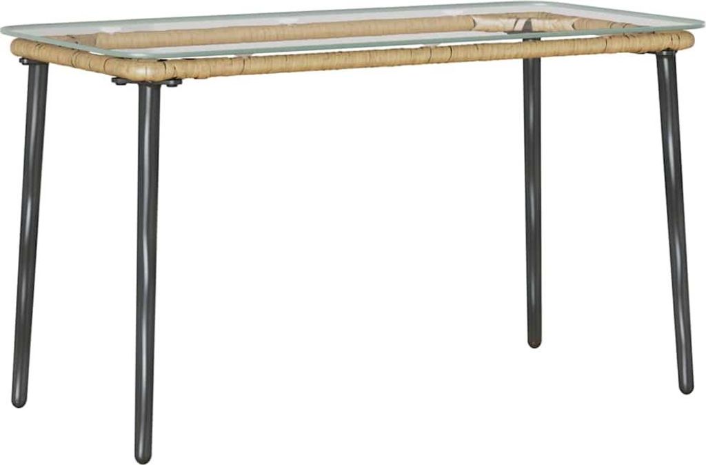 vidaXL Gartentisch Natur 80 x 40 x 45 cm Poly-Rattan