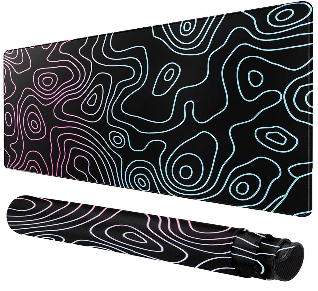 Großes Mauspad für den Schreibtisch – 800 x 400 mm Gaming-Mauspad mit vernähten Kanten, rutschfester Unterseite, Schreibtischunterlage für Ta...