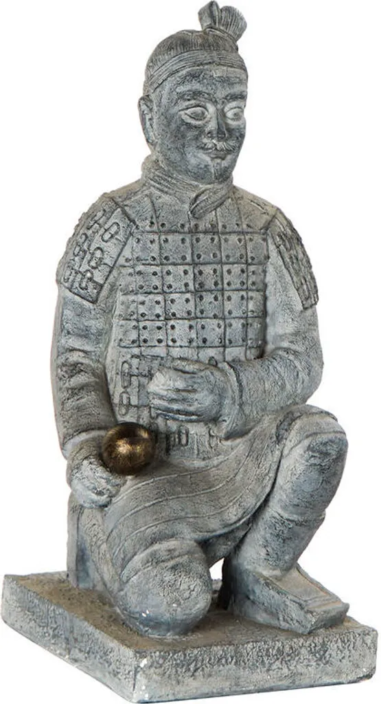 Grande Figurine Guerrier Gris Clair Home Esprit - Design Oriental