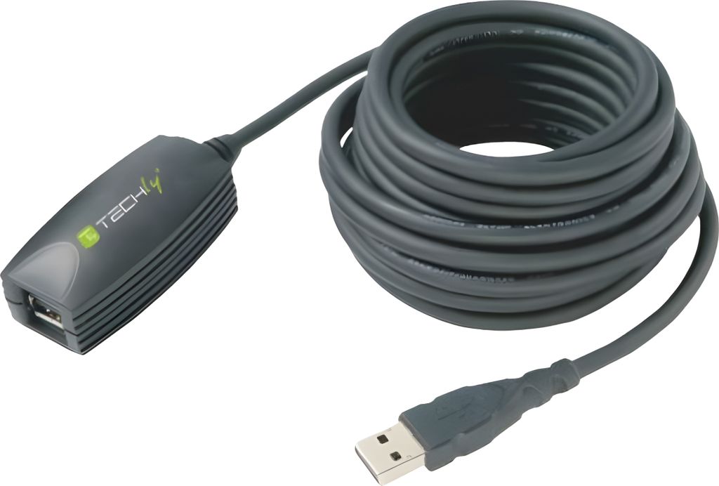 Techly USB 3.0 Aktive Verlängerung, Superspeed, 5m, schwarz