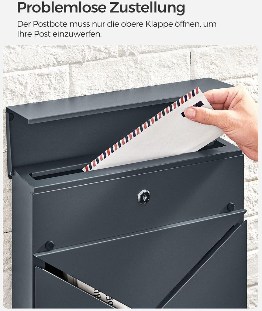 Briefkasten mit Zeitungsfach