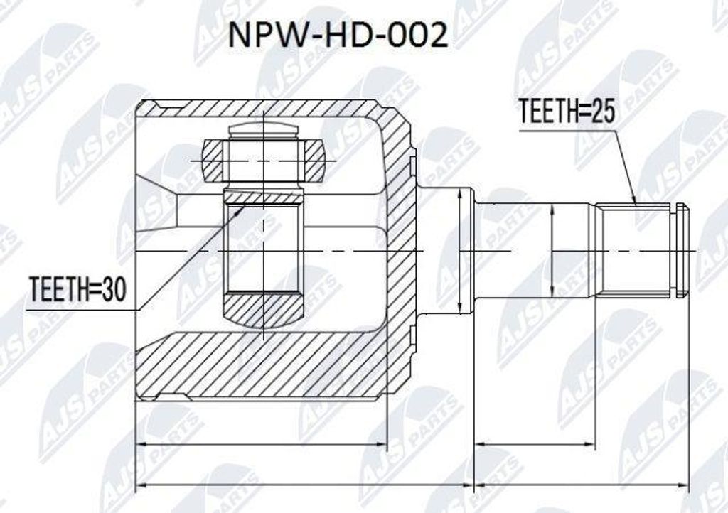 NTY NPW-HD-002 Gelenksatz, Antriebswelle OE 44310ST3G01 kompatibel mit Civic, CRX, Integra