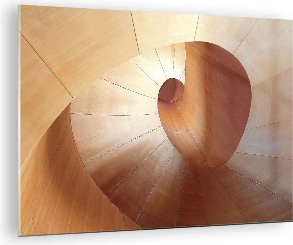 Bilder auf glas - Einteilig - Dreidimensional Spirale Braun - 70x50cm - Glasbilder - Wandbilder - Bilder - Wanddekoration aus Glas - Glas Bilder - ...