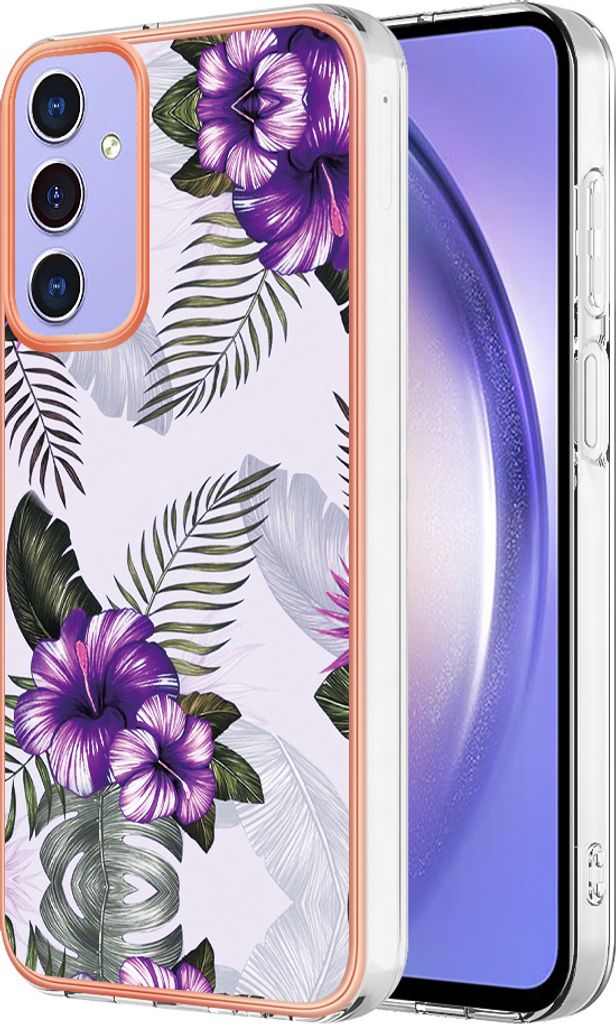 Hülle für Samsung Galaxy A15 5G/4G Muster TPU Silikon Stoßdämpfer Bumper Schutzhülle Lila