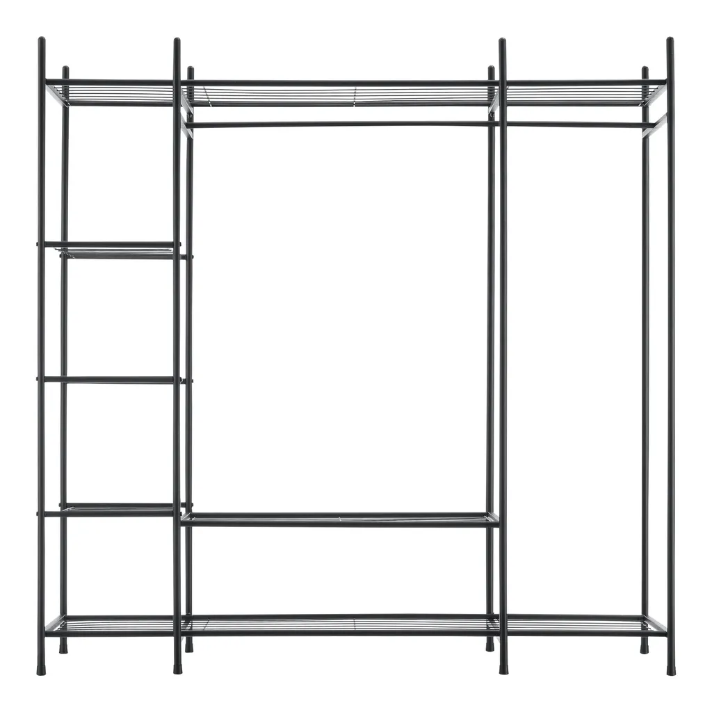 Armadio a Giorno Aylin Nero 150x150cm - Scaffale Acciaio Design Minimal