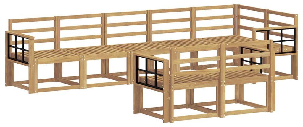 vidaXL Outdoor-Sofagarnitur 8 pcs Weiß Massivholz Akazie