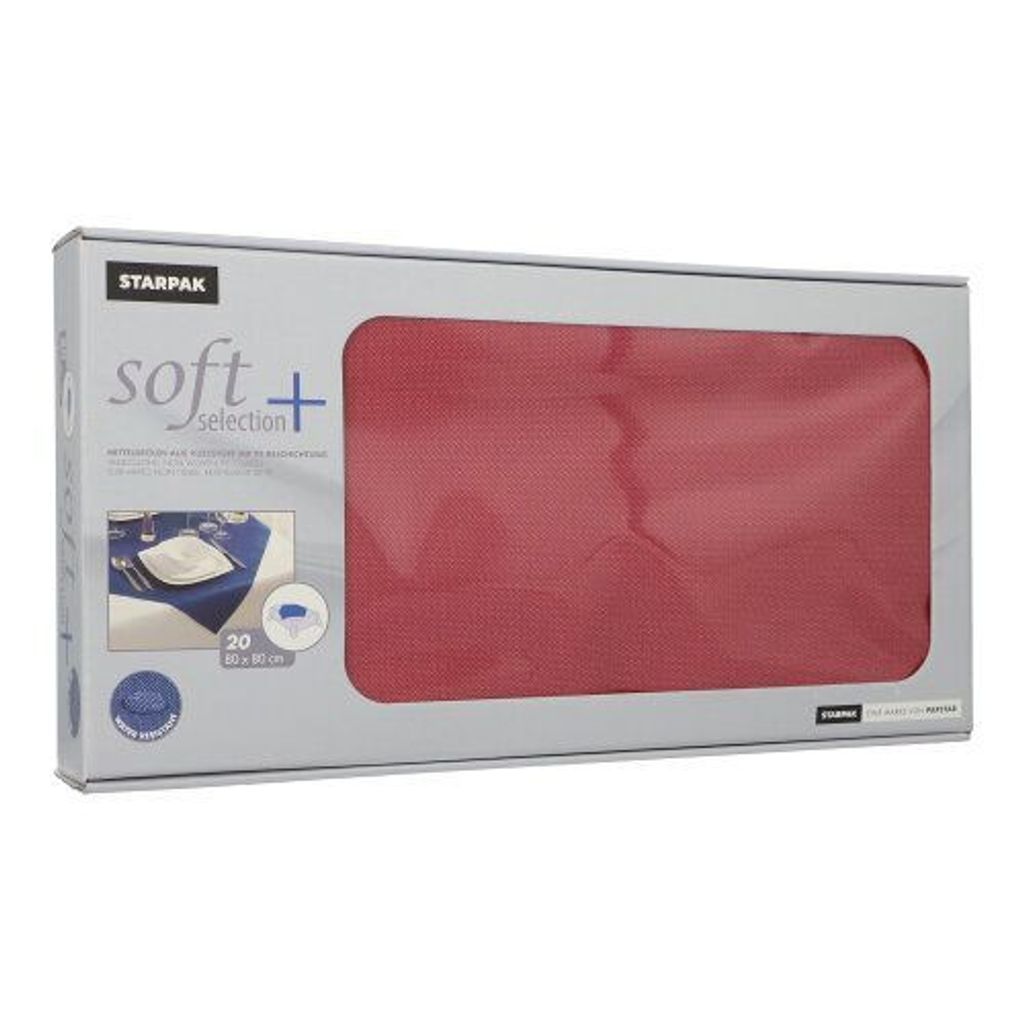 Papstar Mitteldecken, stoffähnlich, Vlies "soft selection plus" 80 cm x 80 cm bordeaux, 5 x 20 Stück