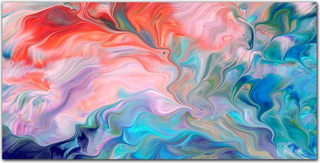 Coloray Bild aus Glas 140x70 Küche wanddekoration Dekoration wohnzimmer gehärtetes Glas glasblock mit bild - abstrakte Wellen