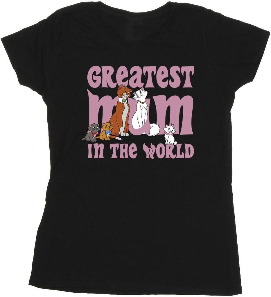 Disney - "The Aristocats Greatest Mum" T-Shirt für Damen BI8462 (L) (Schwarz)