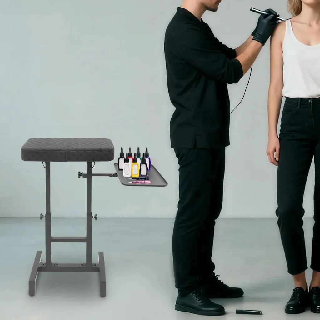 Accoudoir tatouage ergonomique pour bras et jambes avec plateau inclus