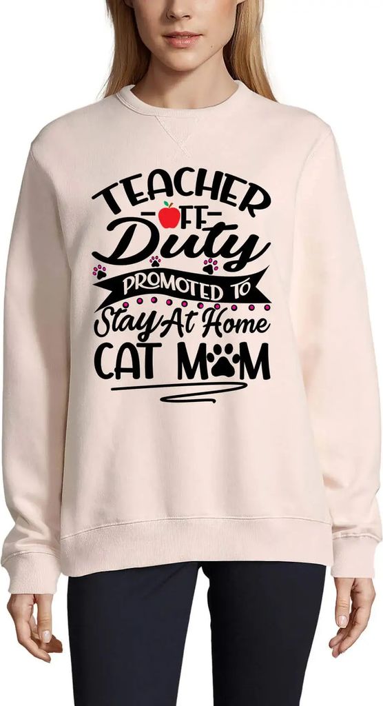 Damen Grafik Sweatshirt mit Aufdruck Katzenmama zu Hause - Katzenpfote - für Katzenliebhaber – Stay At Home Cat Mom - Cat Paw - For Cat Lovers