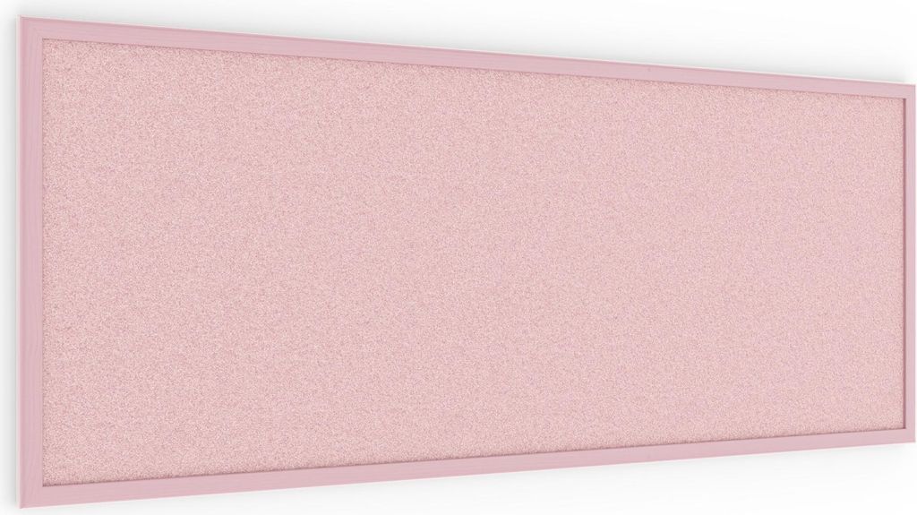 Bacheca in sughero rosa 100x40 cm cornice in legno ROSA Immagine del prodotto 