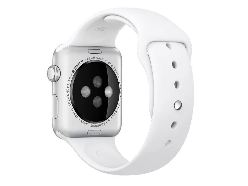 Bracelet Sport Apple Watch Blanc en Silicone Fluoroélastomère 42/44 mm