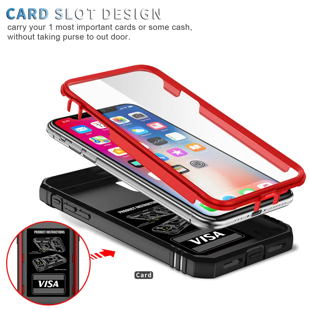 Custodia Per IPhone XS / X / 10 Con Anello Porta E Pellicola Vetro Temperato Inclusa – Blu, Antiurto
